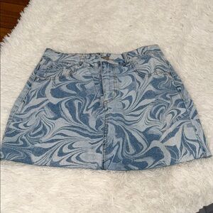 Forever 21 Blue Swirl Mini Skirt